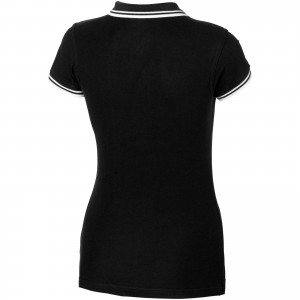 Slazenger Deuce pamut női piképóló, black (galléros póló, 90-100% pamut)