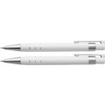 Lakkozott tollkészlet tolltartóval, fehér (6633-02)