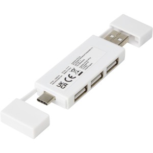 Mulan dual USB 2.0 hub, fehér (pendrive)