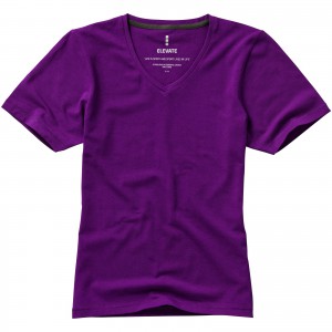 Elevate Kawartha női V nyakú póló, lila (T-shirt, póló, 90-100% pamut)