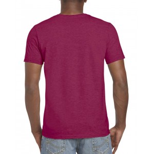 Gildan SoftStyle férfi póló, Heather Cardinal (T-shirt, póló, kevertszálas, műszálas)