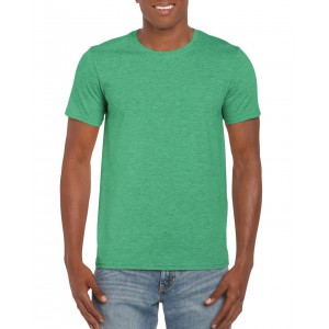 Gildan SoftStyle férfi póló, Heather Irish Green (T-shirt, póló, kevertszálas, műszálas)