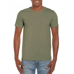 Gildan SoftStyle férfi póló, Heather Military Green (T-shirt, póló, kevertszálas, műszálas)