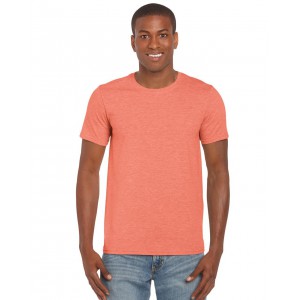 Gildan SoftStyle férfi póló, Heather Orange (T-shirt, póló, kevertszálas, műszálas)