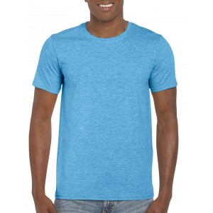 Gildan SoftStyle férfi póló, Heather Sapphire (T-shirt, póló, kevertszálas, műszálas)
