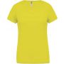 ProAct Női V-nyakú sportpóló, Fluorescent Yellow
