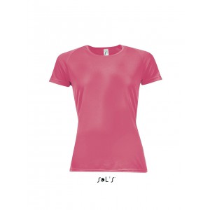 Sols Sporty raglánujjas női póló, Neon Coral (T-shirt, póló, kevertszálas, műszálas)