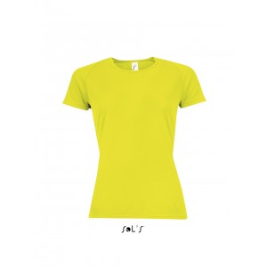 Sols Sporty raglnujjas ni pl, Neon Yellow (T-shirt, pl, kevertszlas, mszlas)
