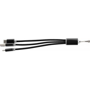 3in1 töltőkábel, fekete (vezeték, elosztó, adapter, kábel)